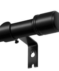 Gardinenstange Schwarz 80-148 cm 25 mm Teleskop Ausziehbar mit Halterungen Schlafzimmer Wohnzimmer