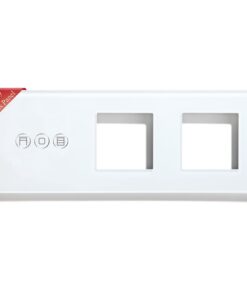BSEED Doppel Smart Rolladenschalter und Steckdose Glasrahmen Weiß 3 Fach 228mm BSEED Kristall Glasscheibe für Rolladen