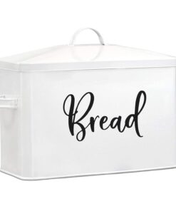 Brotkasten Metall Edelstahl Großer Knäckebrot Box Platzsparend Weiß
