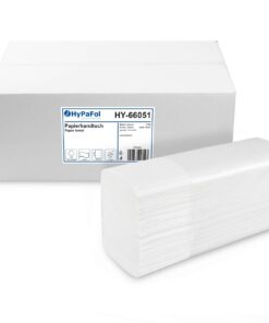 Hypafol Interfold Weiße Papiertücher 3750 Blatt für Toiletten, Büros & Praxen - 2-Lagige, 20,5 x 24 cm, 8 cm gefaltet