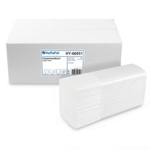 Hypafol Interfold Weiße Papiertücher 3750 Blatt für Toiletten, Büros & Praxen - 2-Lagige, 20,5 x 24 cm, 8 cm gefaltet