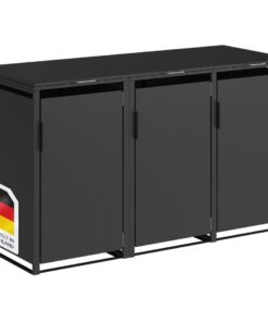 STEELSØN Thoria Wetterfeste Mülltonnenbox - 3 Tonnen - Hochwertig, UV-Beständig, Grafit-Black - Für Außenplatznutzung