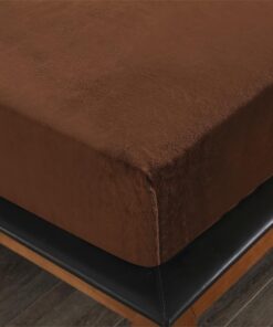 Mateju Flanell Spannbettlaken, Cashmere-Touch Weiche Warme für Boxspringbett Bettlaken (90x200x28cm, Braun) Mateju War