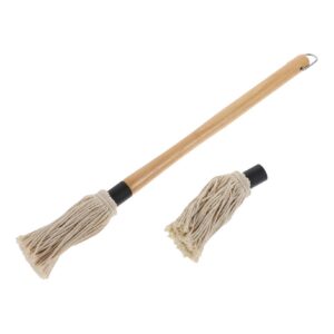 Abaodam 2 Sätze Bbq Sauce Mop mit Abnehmbaren Köpfen für Perfekten Geschmack und Einfache Handhabung für Grilling Holzgr