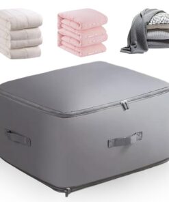 Ultra Platz sparender Selbstkomprimierender Organizer für Bettdecken und Kleidung (Grau, L 52x42x30CM) Größter Platzsp