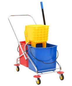 vidaXL Reinigungswagen für Haushaltsnutzer im Wohnzimmer mit Auswringfunktion und Eimern