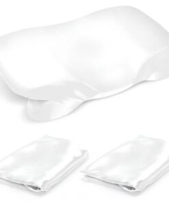2er-Pack Satin-Kissenbezüge für Memory Foam Kissen, Glatt & Weich, 40 x 60 cm, Farbe Weiß, Unsichtbarer Reißverschluss,