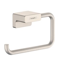 Hansgrohe AddStoris 41771820 Toiletpapierhalter ohne Deckel - gebürstetes Nickel für modernes Bad | Hansgrohe AddStoris