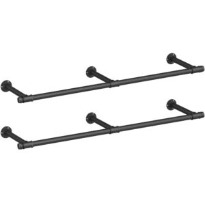 SONGMICS Kleiderstange für die Wand HSR104B02 - Platzsparend, 68 kg Belastbarkeit, Industrie-Design, einfache Montage, S