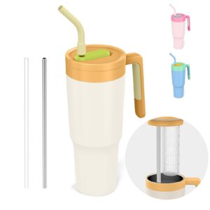 Exllena 40OZ Premium Thermobecher mit Strohhalm - Lange Wärmeerhaltung für Outdoor-Activisten - 100% auslaufsicher, mit