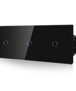 BSEED Touch Lichtschalter Schwarz 1 Fach 1 Weg Schwungabgeschirmt für Modernes Wohnzimmer