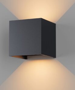 K-Bright LED Wandleuchten Innen/Außen 12W Wandlampe Regulaierbarer Lichtstrahl 3000K Warmweiß IP65 Wasserdichtig, Anthra
