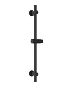Görbach Duschstange Edelstahl 70cm für Duschen - Variable Bohrlöcher dank flexibler Halterung-Matt Schwarz