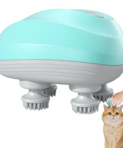 Kabelloses Katzen- und HundeMassagegerätElektrisches Kopfmassagegerät für Ganzkörpermassage Wasserdicht mit 4 Knetköpfen