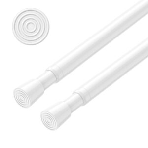 AIZESI Teleskopstange ohne Bohren - 82-150cm, 5/8inch Durchmesser, weiß, ideal für Gardinen & Duschstangen - Carbonfree