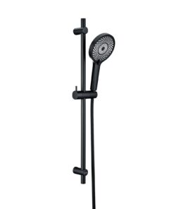 DETBOM Duschstange mit Brause 70cm Schwarz, 304 Edelstahl mit Handbrause und Halterung, perfekt für Badesign Duschsystem