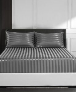 Luofanfei Glänzend Satin Spannbettlaken Hochwertig für Luxuszimmer Glättete Seide Boxspringbett Kühlend Grau Anthrazit M