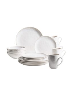 MÄSER Serie Frozen Geschirr Set - 16-teiliges Kombiservice für 4 Personen mit Steinzeug Steinzeug, farblich gesprenkelte
