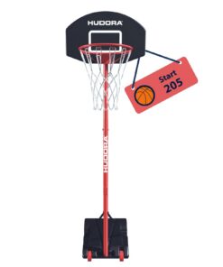 HUDORA Höhenverstellbare Basketballanlage - Kinder bis Erwachsene - Mobile Outdoor-Korbanlage mit Rollen