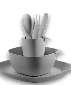 CALIPSO Bruchsicheres Geschirr Set für 1 Person | Camping Geschirr 3 Teile | Perfect für Garten | Kunststoff inkl. Telle