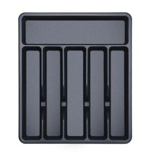 BEWOS Besteckkasten Schwarz mit 6 Fächern, BPA-frei, mattiert, ideal für Küche und Esszimmer | BEWOS BPA-frei Kunststof