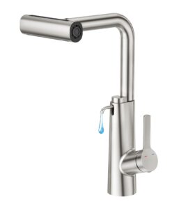 CREA Wasserfall Wasserhahn Küche mit Seifenspender für Familie | CREA 360° Drehbar Mischbatterie Wasserspender für Küch