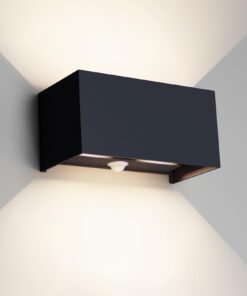 Klighten 24W Außenlampe mit Bewegungsmelder | Einstellbarer Lichtstrahl | Außen/Innen für Garten | IP65 | 4000K | Anthra