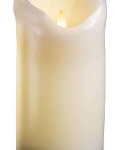 Novaliv Großes LED Stumpenkerze mit Timer - Echte Flackereffekt Kerze, 7,5cm Durchmesser 15cm Höhe, 2 AA Batterien, Elfe
