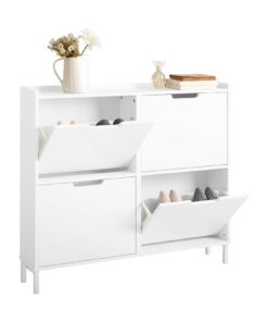 SoBuy Platzsparender Schuhkoffer für Diele, Flur, Garderobe FSR100-W