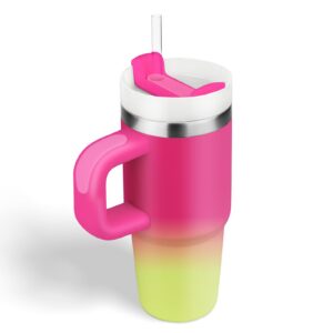 14oz Thermoskanne mit Griff und Stroh für Kinder, ideal für Schule und Sport, edles 304 Edelstahl Design, Farbverlauf in