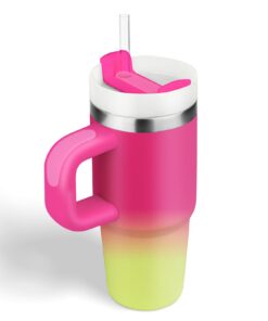 14oz Thermoskanne mit Griff und Stroh für Kinder, ideal für Schule und Sport, edles 304 Edelstahl Design, Farbverlauf in