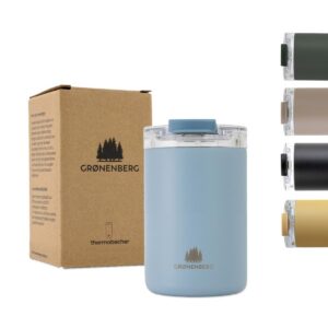 Groenenberg Thermobecher 320 ml | Kaffee to go Hält min. 4 h warm | Auslaufsicher aus recyceltem Edelstahl