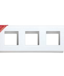 BSEED Rahmen Glasrahmen Panel für Lichtschalter und Steckdose Kristall Glasscheibe Weiss 228mm
