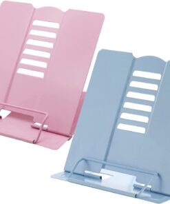 2 Stück Hellblau+Rosa Leseständer Metall Kochbuchhalter 6 Stufen Verstellbar für Rezept, Lehrbuch, Dokument, Musikbuch