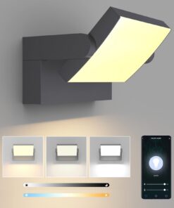 Klighten 24W Wandleuchte für Außen und Innen - Dimmbar mit APP-Steuerung und Timer, Anthracite, 1500 LM, 3000K-6000K