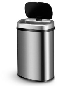 Juskys Küchenmülleimer mit Bewegungssensor - Rostfreier Stahl, 50L, Silberfarben | Juskys Küchenmüllcontainer 50L Silbe