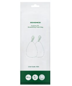 SONGMICS Müllbeutel mit Kordelzug 30 l für Haus und Garten, 45 Stück, Weiß KRB30A