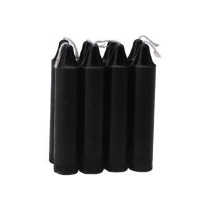Notfallkerzen Stabform 8 Stück Schwarz 2,1 x 10,8 cm | Tafelkerzen Schwarz 8 Stück Stabform 2,1 x 10,8 cm | Kerzen Schw