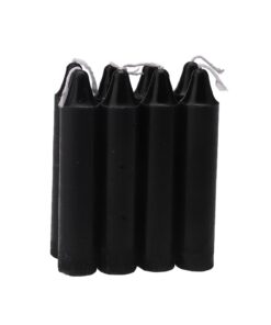 Notfallkerzen Stabform 8 Stück Schwarz 2,1 x 10,8 cm | Tafelkerzen Schwarz 8 Stück Stabform 2,1 x 10,8 cm | Kerzen Schw