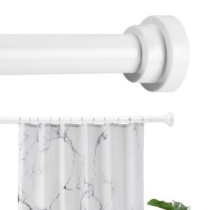 Weiße Gardinenstange 76-195cm Teleskopstange ohne Bohren für Küche, Badezimmer und Garderobe