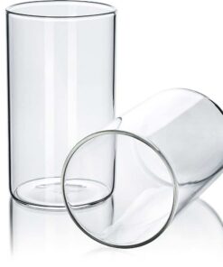 Tuuters 2er Set Windlichtgläser aus Borosilikat-Glas für Inneneinrichtung –Ideal für romantische Abende (120 x Ø 70 mm,