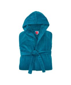 PANA Velour Unisex Baumwollbademantel mit Kapuze • Saunamantel für Damen & Herren • Bathrobe für Männer • Knielang