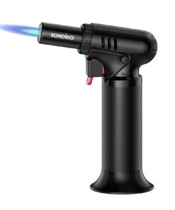 Sondiko S907 Flambierbrenner mit Tankanzeige, Nachfüllbarer Lötbrenner für Küche und Camping, Sicherheitsfunktion