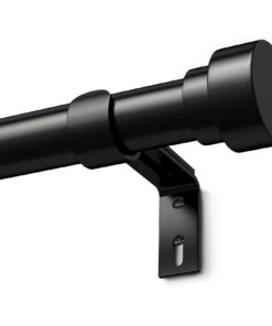 Ausziehbare Gardinenstange Schwarz Matt 76-305 cm für Outdoor Fenster