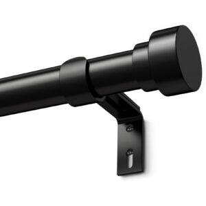 Schwarz Matt Vorhangstange für Outdoor-Gardinen | Ausziehbarer Curtain Rod für Fenster im Freien | Outdoor Gardinenstan