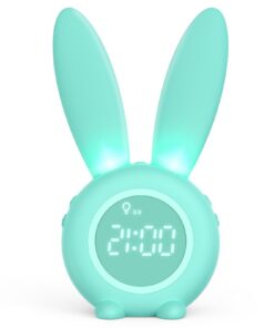 Homealexa Kinder Lichtwecker Cute Rabbit -creative Nachttischlampe mit Snooze-Funktion für Kinder, Mädchen | Zeitgesteue