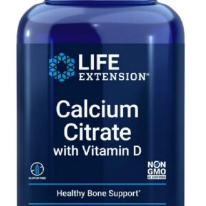 Life Extension Calcium Citrate mit Vitamin D | Optimaler Knochen- und Immunsupport - 200 Kapseln