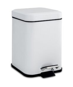 Harbour Housewares Quadratischer Badezimmer-Pedalbehälter 3L Weiß