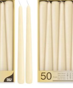 Papstar Champagner Leuchterkerzen - Glühende Kerzen zur Dekoration (Packung mit 2) Ø |2 x 25 cm