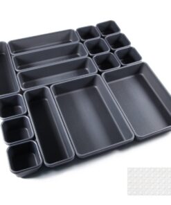 Hemnes Schubladen Organizer 16 Stk Schwarz mit 40 Anti-Rutsch-Kugeln Küche Bad Gewürzregal